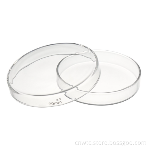 Lab High-Quality Borosilicate Glass Bacterial Culture Dishes and Petri Dishes with Lids in Various Sizes (60mm, 90mm, 100mm)